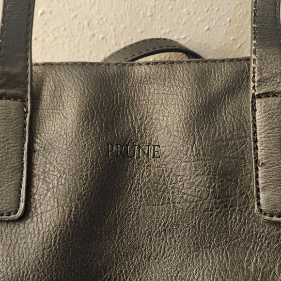 Prune Studded Black Leather Bag - Picture 7 of 9